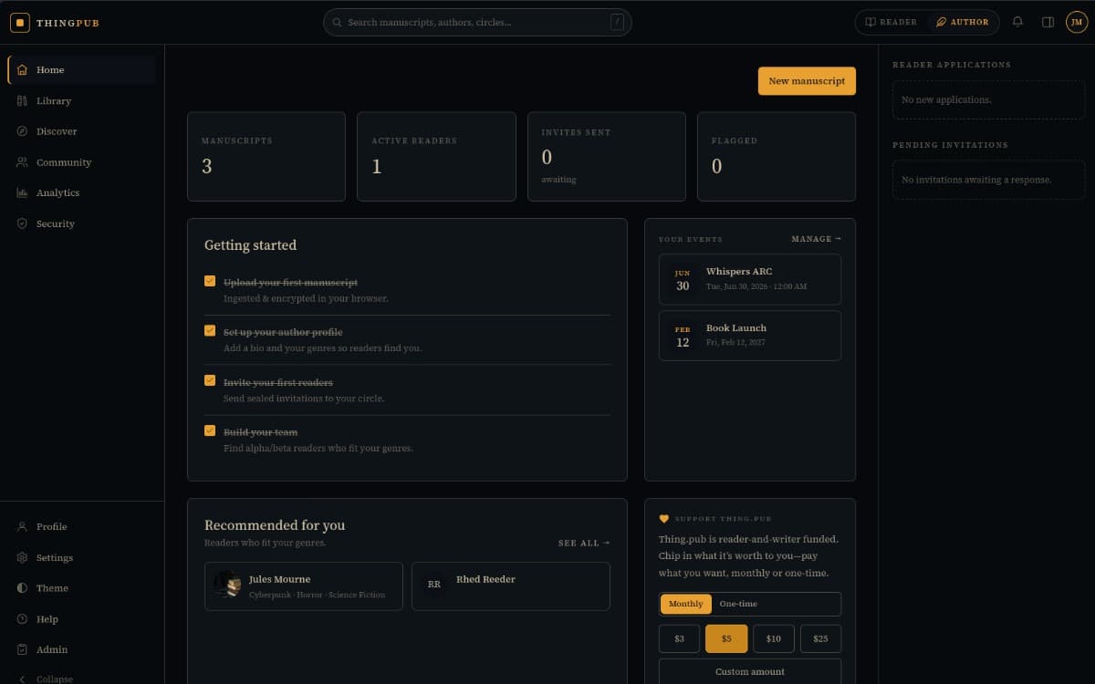 Author interface preview